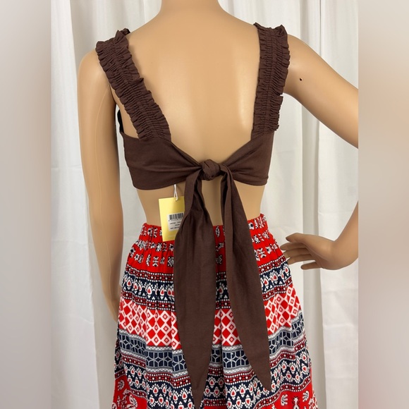 Charlie Holiday Chocolate Brown Diana Linen & Cotton Bra Top.  Small (4)… - Picture 7 of 10